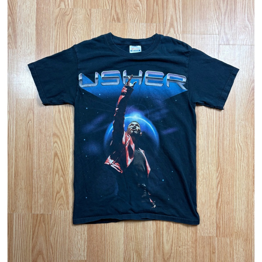 Usher OMG 2011 Tour T-Shirt Hanes Heavyweight Black Graphic Tee Mens Small